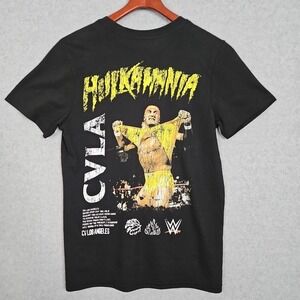 Hulk Hogan T-Shirt Adult Medium Black Short Sleeve Tee Hulkamania WWE Wrestling